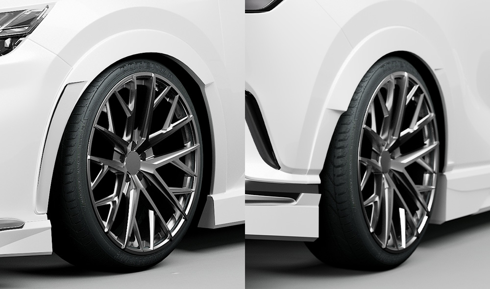 レクサスRX アーチダウンオーバーフェンダー エアロパーツ カスタム