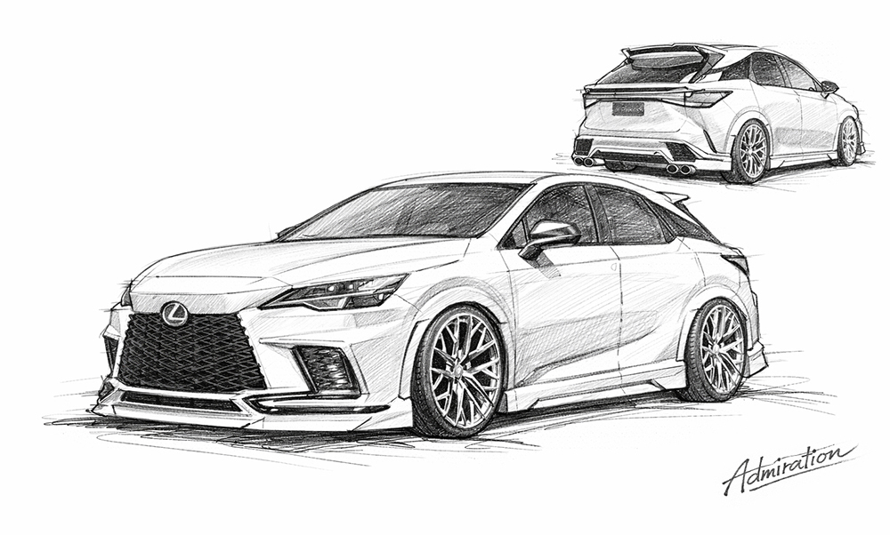 レクサスRX スケッチ画像 エアロパーツ カスタム