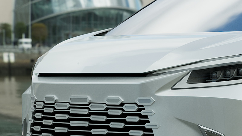 LEXUS LM フードスポイラー 完成予想CG